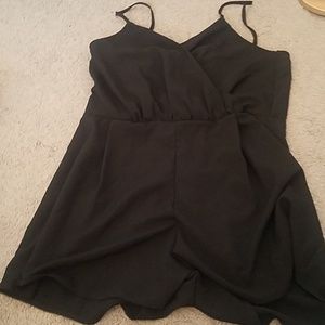 Black spaghetti strap casual summer romper